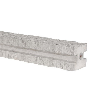 Tussenpaal betonschutting granietmotief 12x12x275 (sponning 180/216 cm) wit