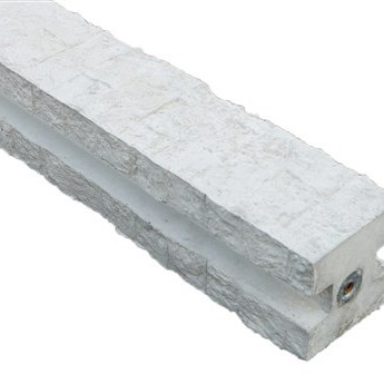 Eindpaal betonschutting granietmotief 12x12x275 (sponning 180/216 cm) wit