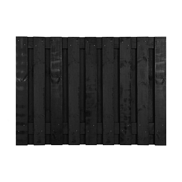 Grenen scherm 19 planks 17 mm - recht zwart 180x170 cm