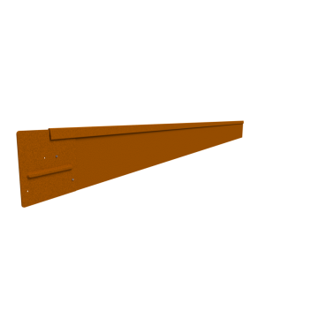 Rigidline 150x2200 mm, Weervast (corten) incl. 3 platte grondpennen en verbindingsplaat