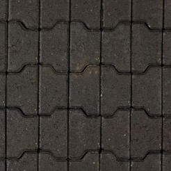 Halve H-profielsteen 8 cm zwart