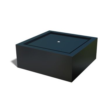 Aluminium watertafel 80x80x40-RAL9005 (zwart)-Exclusief LED-verlichting