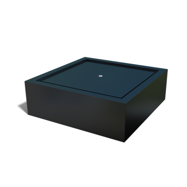 Aluminium watertafel 120x120x40-RAL9005 (zwart)-Inclusief LED-verlichting