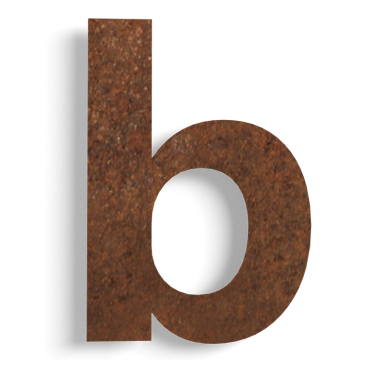 Cortenstaal huisnummer b - 43,8cm