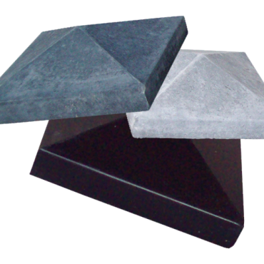 Paalmuts 37x37x5/15,5 zwart beton (punt of vlak)