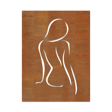 Cortenstaal wanddecoratie Woman-Large