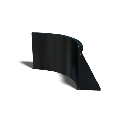 Gepoedercoat staal keerwand binnenbocht 50x50cm (hoogte 40cm)-RAL9005 (zwart)