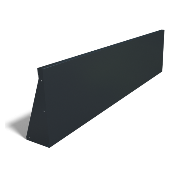 Gepoedercoat staal keerwand recht 200cm (hoogte 50cm)-RAL9005 (zwart)