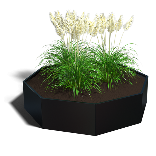 Gepoedercoat staal plantenbak Achthoek 100 hoogte=30cmkleur=RAL9005