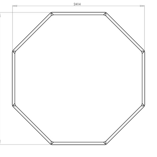 Gepoedercoat staal plantenbak Achthoek 100 hoogte=50cmkleur=Andere RALkleur
