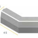 Trottoirband hoekstuk 13/15x25 135° uitw. grijs visbek