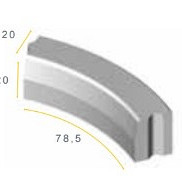 Infra Bochtband 18/20x25x78,5 R=4 inw. grijs vis