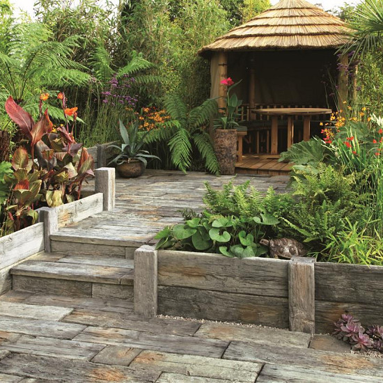 Timberstone Hoekpaal Coppice Brown 15x15x65 cm