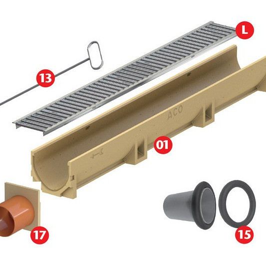 ACO Maasrooster RVS 30/10, L=1000 mm