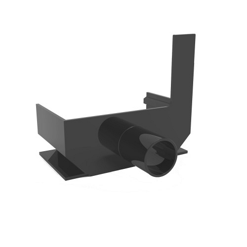 Sleufgoot zwart aluminium Sidedrain/75 eindstuk rechts + uitloop 50 mm