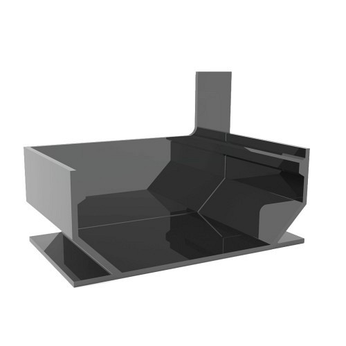 Sleufgoot zwart aluminium Sidedrain/75 eindstuk links