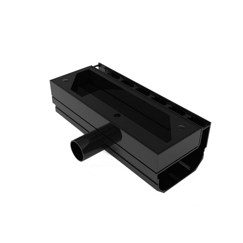 Sleufgoot zwart aluminium Sidedrain/75 inspectieluik 250 mm + zijuitloop 50 mm