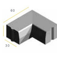 Trottoirband hoekstuk* 28/30x25x30 90° inw. grijs visbek