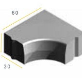 Trottoirband hoekblok* 28/30x25 90° inw. grijs visbek