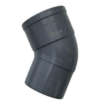 Drain hulpstuk PVC HWA Bocht 45° VSE Grijs - 80 mm