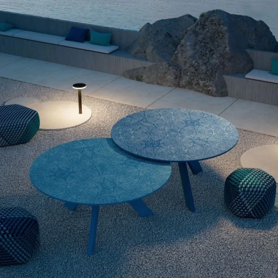 Keramische staptegel TD Decor rond Ø120x2 cm Doily Blu Notte - model C