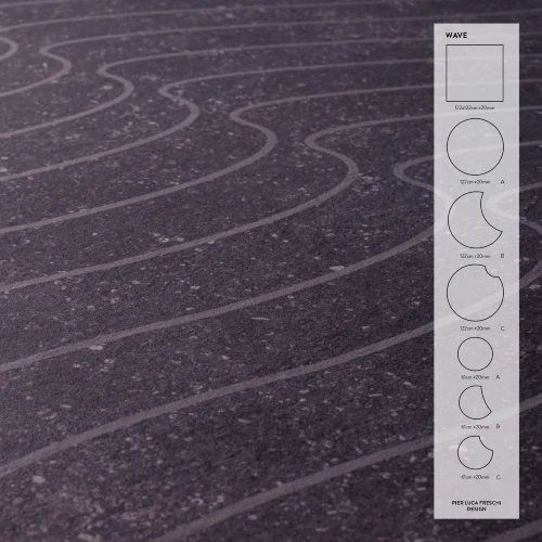 Keramische staptegel TD Decor rond Ø61x2 cm Wave - model C