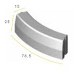 Bochtband 13/15x25x78,5 R=1 grijs vis