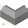 Infra Geleideband hoekstuk 5/20x25x50 90° uitw. grijs vis