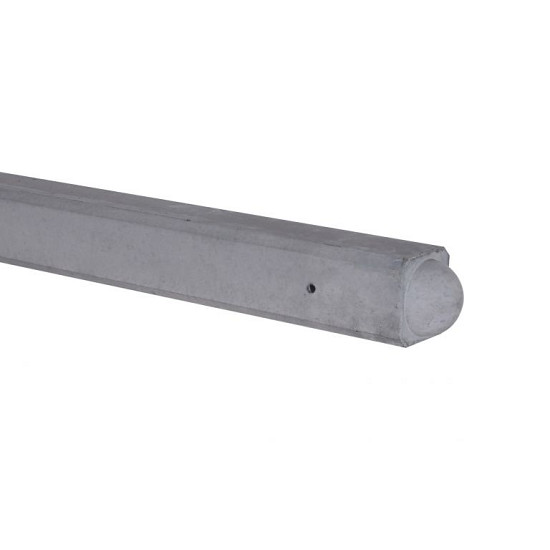 Tussenpaal + lichtleiding Bol 10x10x275 (sponning 37 cm) Grijs