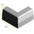 Trottoirband hoekstuk 13/15x25 90° uitw. zwart visbek