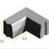 Trottoirband hoekstuk 18/20x25 90° inw. zwart visbek