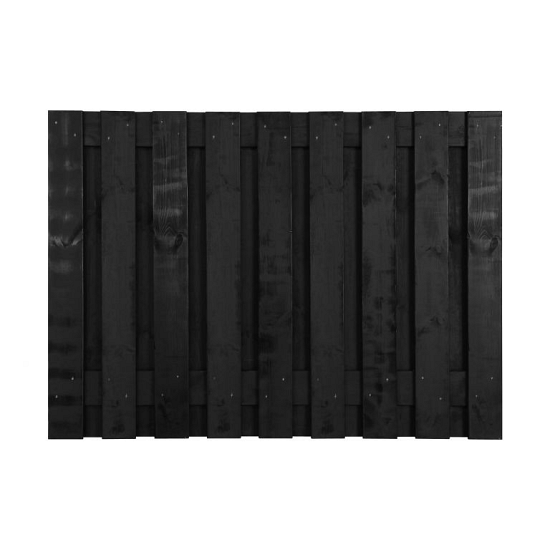 Grenen scherm 19 planks 17 mm - recht zwart 200x180 cm