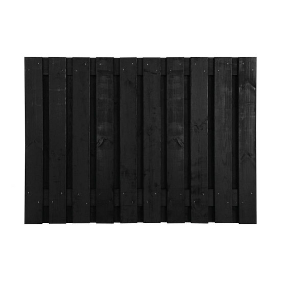 Grenen scherm 21 planks 17 mm - recht zwart 180x130 cm