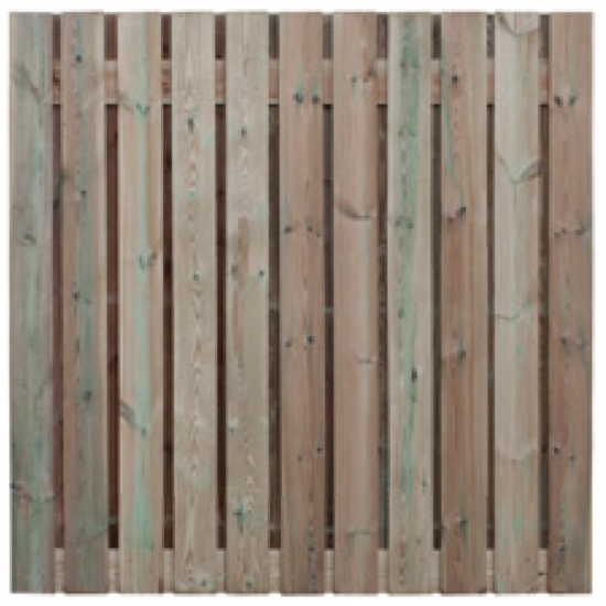 Grenen scherm 23 planks 16 mm - recht 180x165 cm (bxh)