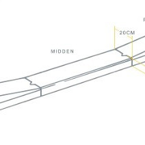 Inritverloopband 5/20-20x15x100 midden grijs vis