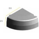 Infra Trottoirband hoekblok 18/20x25 90° uitw. zwart vis