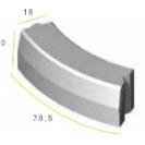 Infra Trottoirband bocht 18/20x25x78,5 8 uitw. zwart vis