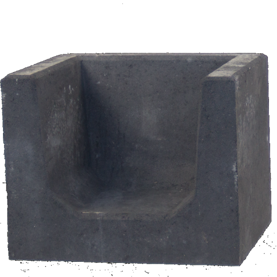 U-hoekelement Zwart 40x50x40 cm