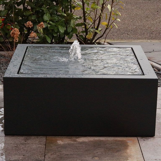 Aluminium watertafel 100x100x40-RAL9010 (wit)-Inclusief LED-verlichting