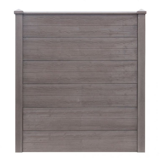 3-sponning paal betonschutting + schroefbus 11,5x11,5x130 (sponning 72 cm) Taupe*