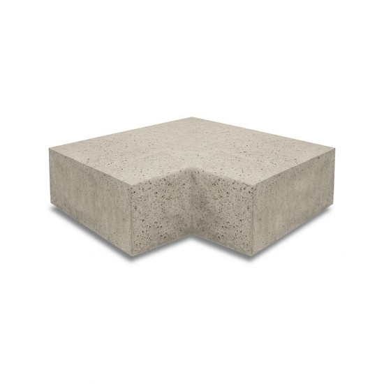 ArtiStone hoekstuk traptreden 90° binnen 37x15 Greige