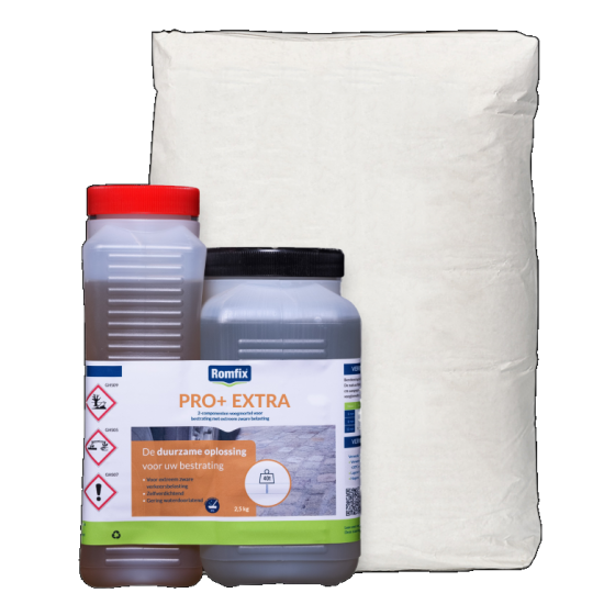 Romfix Pro+ Extra 28 kg Steengrijs (25 kg zand + 3 kg component)