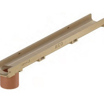 Euroline goot,L=1000 H60 onderuitloop Ø110 zonder rooster