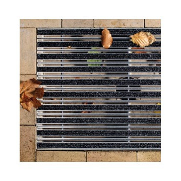 Aco Mat tbv schoonloper 60x60x2cm aluminium+tapijtstroken+antraciet