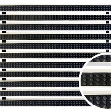 ACO Schoonloper Aluminium mat met cassetteborstel zwart 60x60x2cm