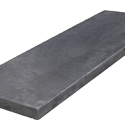 Afdekplaat Vietnam blauw 100x25x4 geschuurd 2-vellingkant 2mm -maandprijs-