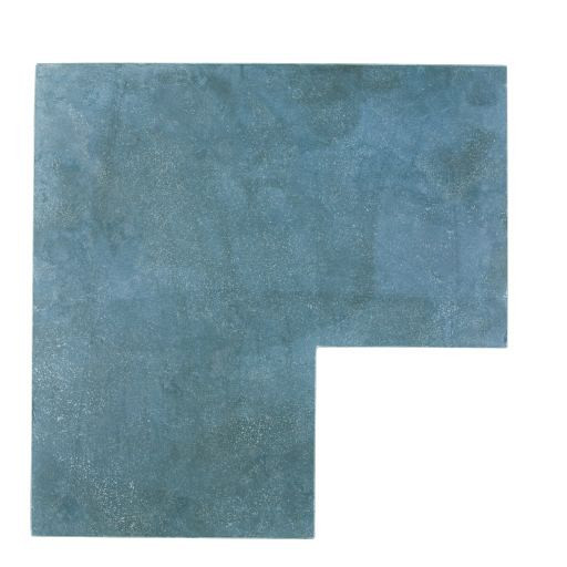 Afdekplaat / vijverrand Blauwsteen  50x25x3 cm Hoek met facet