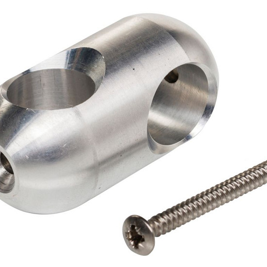 aluminium kruisverbinding voor gewapend touw Ø16 mm - 54 x 28 mm - afgerond