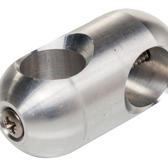 aluminium kruisverbinding voor gewapend touw Ø16 mm - 54 x 28 mm - afgerond