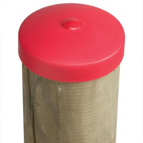 kunststof afdekdop voor palen - rond 100 mm - rood